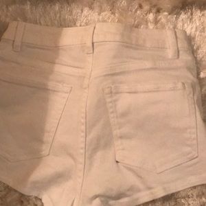 H&M Shorts - white high waisted shorts ripped in size 2 H&M Shorts - white high waisted shorts ripped in size 2